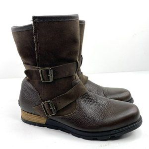 Sorel | Shoes | Sorel Womens Size Major Moto Boots Brown Leather Biker  Harness Nl2433248 | Poshmark